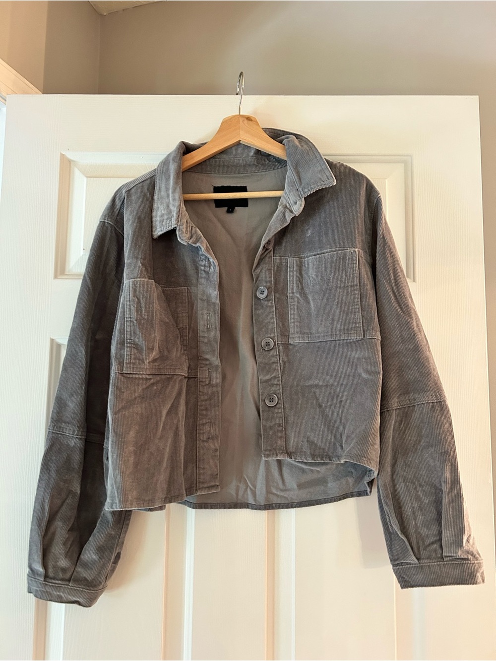Velvet Heart Grey Cropped Corduroy Jacket
